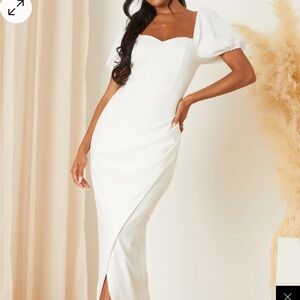 White reception dress